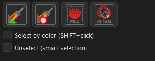 Sélection par couleur et désélection intelligente