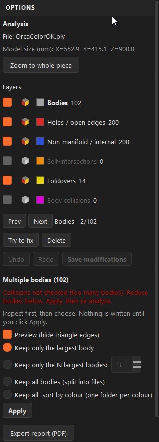 Analyser et réparer les défauts du maillage